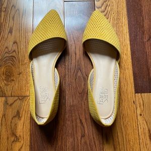 yellow franco sarto flats size 8 women’s